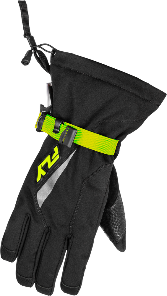 Fly Racing 371-0605S 371-0605S TITLE GAUNTLET GLOVES BLACK/HI-VIS SM