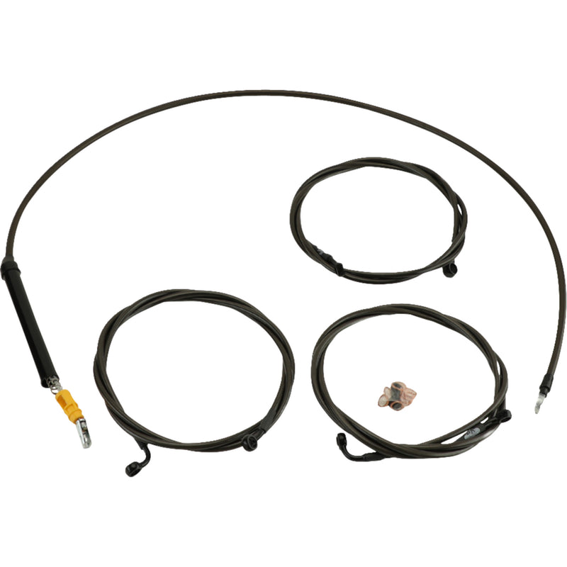 LA Choppers Standard Midnight Braided Handlebar Cable Brake Line Kit — Ape Hanger Stock Ape Hangers - LA-8059KT-08M For Harley Touring 2023-2026