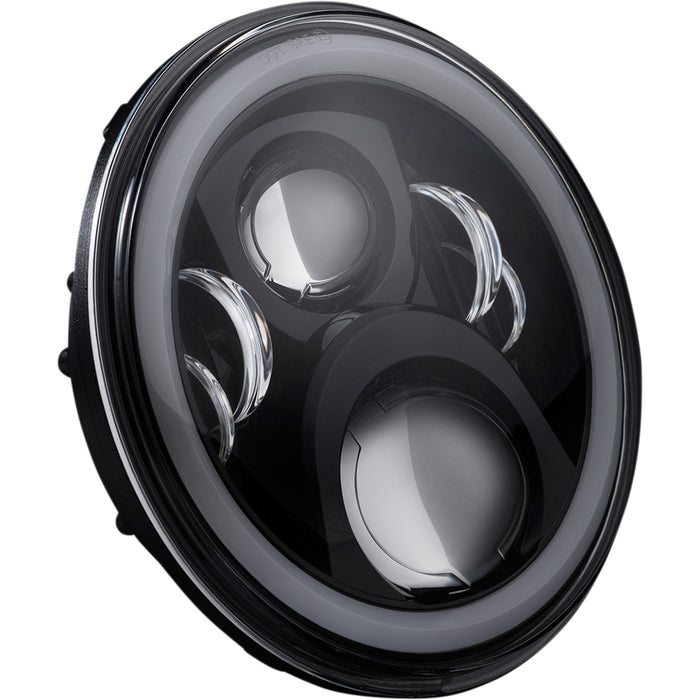 CUSTOM DYNAMICS 2001-2376 CD-7-14-B7" Halo Headlamp with Touring Adapter - 7" - LED - Black