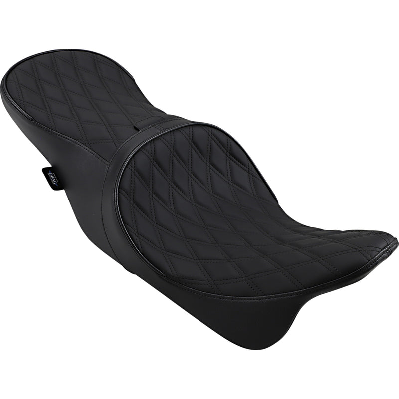 Drag Specialties Forward Positioned 2-Up Low Profile Touring Leather Seat Low Forward Touring Seat Diamond FL - 0801-1011 For Harley Touring 2008-2024