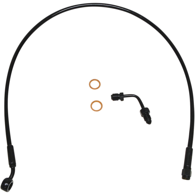 Magnum Shielding XR Upper Brake Line With Adapter Black ABS For Harley Softail 2018-2024