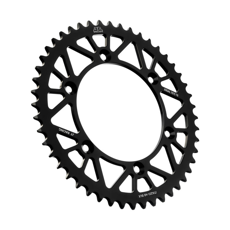 JT Sprockets Rear Racelite Sprocket Alum 48T-520 Black - JTA251.48BLK Yamaha Dirt Bikes 1999-2023