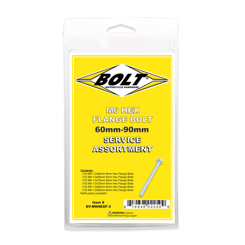 Bolt 024-68040 SV-M6HEXF-3 M6 8MM HEX FLANGE BOLT ASSORTMENT 60 PIECE KIT