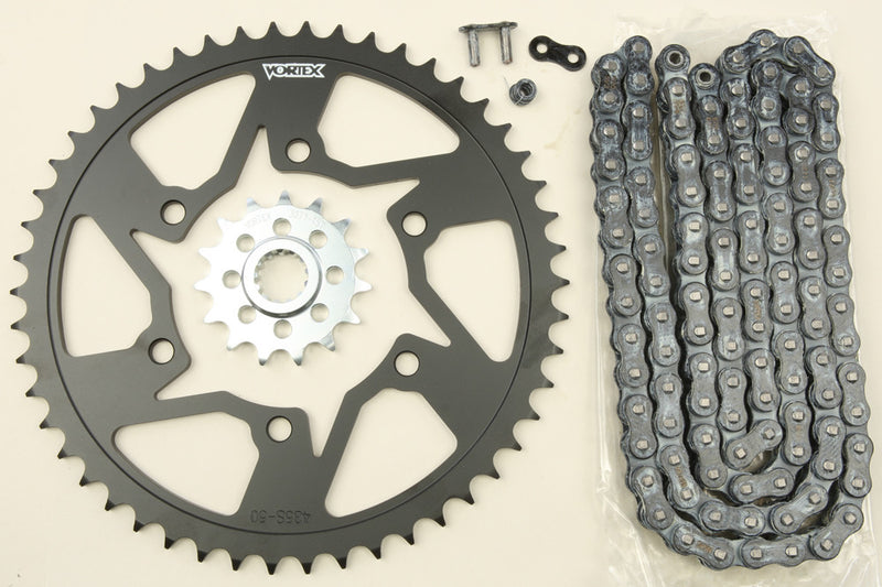Vortex 3-CK6317 CK6317 SPROCKET/CHAIN KIT STL/STL 15/50T SIL SX3 520-116L BLK