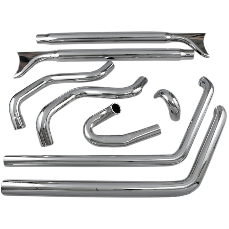 Bassani Xhaust Fishtail Duals 2-Into-2 Exhaust System - 1S46E-33 For Harley Softail 1989-2017