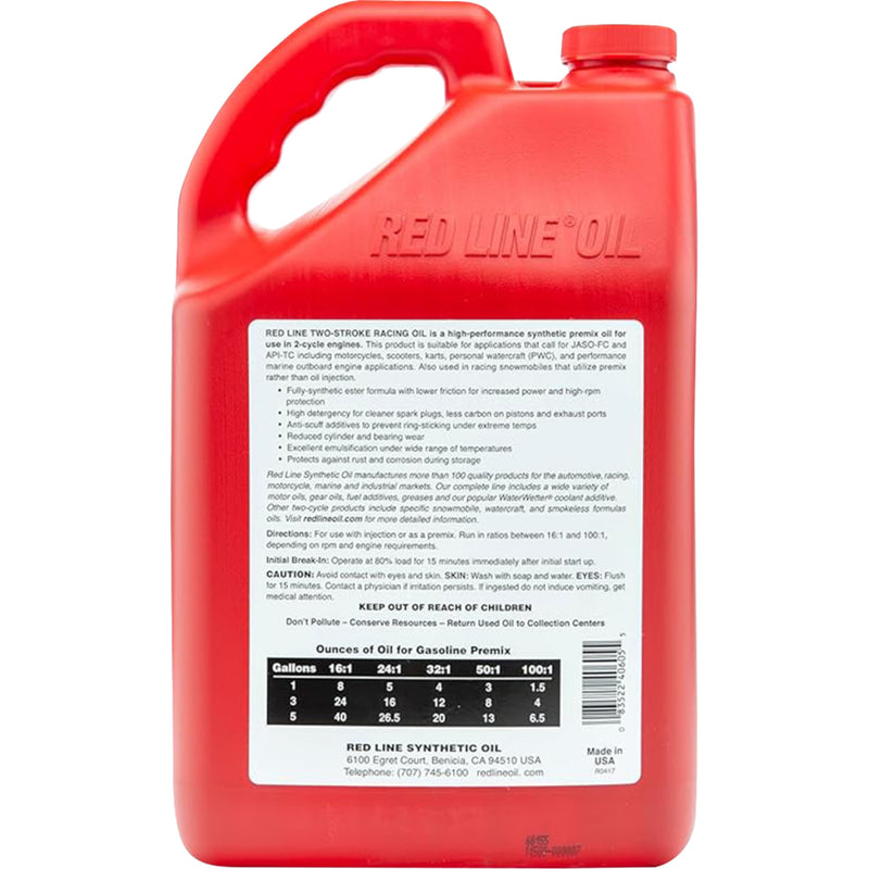 RED LINE SYNTHETIC OIL 3602-0187 40605 2-Stroke Racing Oil 1 us gallon
