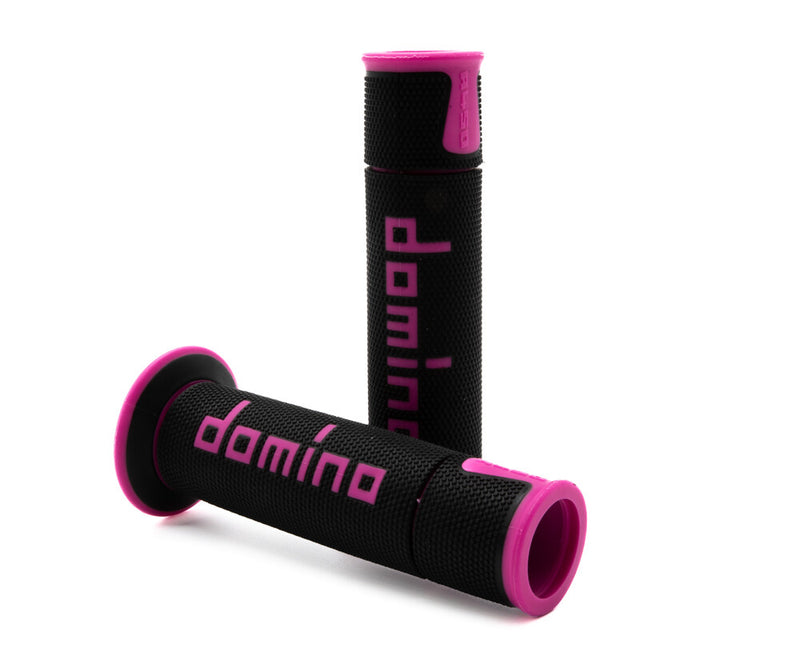 Domino Racing 58-2310 A45041C4340B7-0 A450 ROAD RACING GRIPS BLACK/FUCHSIA PAIR