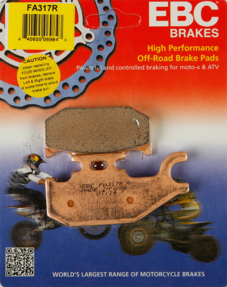 EBC Brake Pads - FA317R For Bombardier Outlander 2003-2006 | Can-Am Outlander / Maverick / Commander 2011-2012 | Suzuki 500F Vinson 4x4 2002