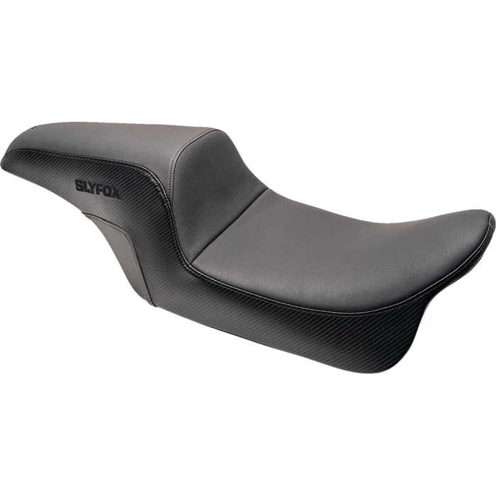 SLYFOX 0803-0744 SlyFox4682A The Drifter Seat - Black Logo - Smooth Vinyl - Carbon Fiber - Dyna '06-'17