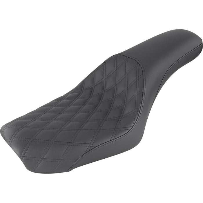 SADDLEMEN 0803-0633 804-05-149 Profiler™ Lattice Stitch Seat - Front Lattice/Rear Smooth - Black - FXDWG '04-'05