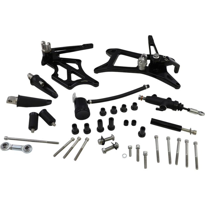 SPEED MERCHANT 1623-0538 SM-M8FLMIDWP-BK Mid Controls Mid-Controls - with Pegs - Black - FL '17-'22