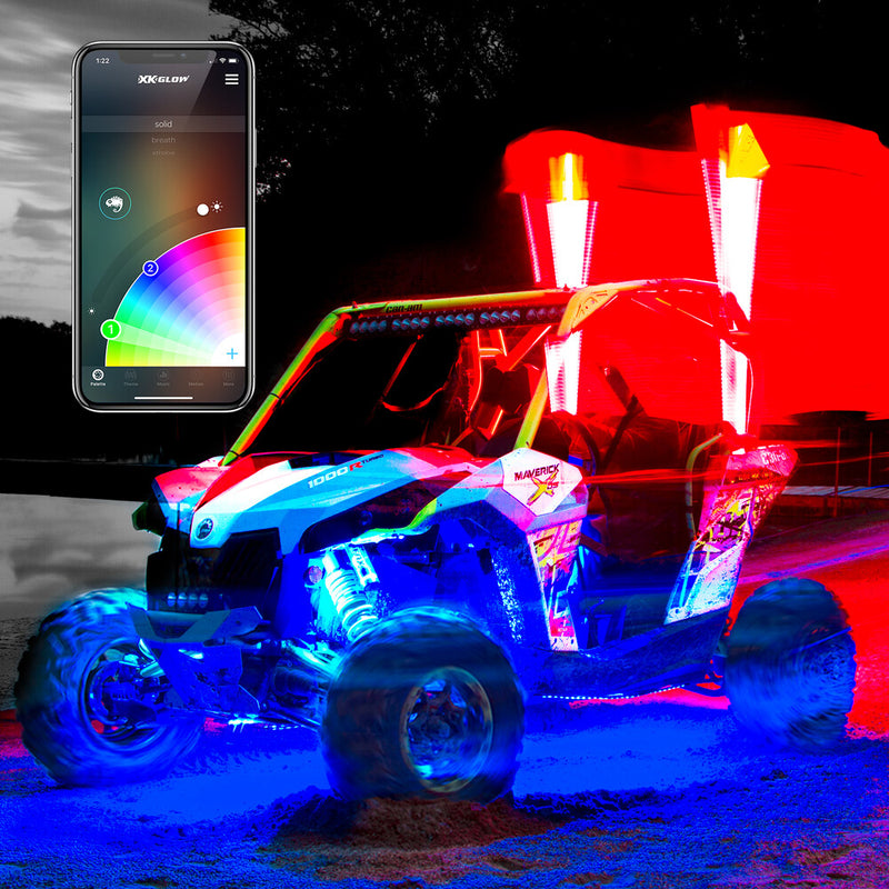 Xk Glow 2ND GEN 4' 2PC Whip With Xkchrome Controller - XK-WHIPB-ADV