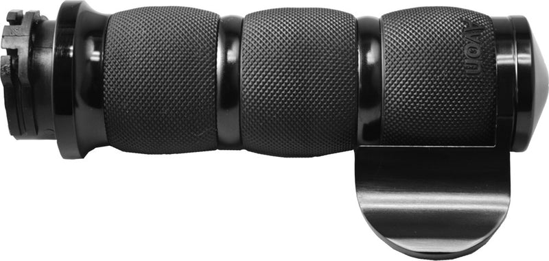 Avon Air Cushioned Grips W Cable Throttle Boss Black - AIR-90-ANO-BOSS For Harley Motorcycles 1984-2018