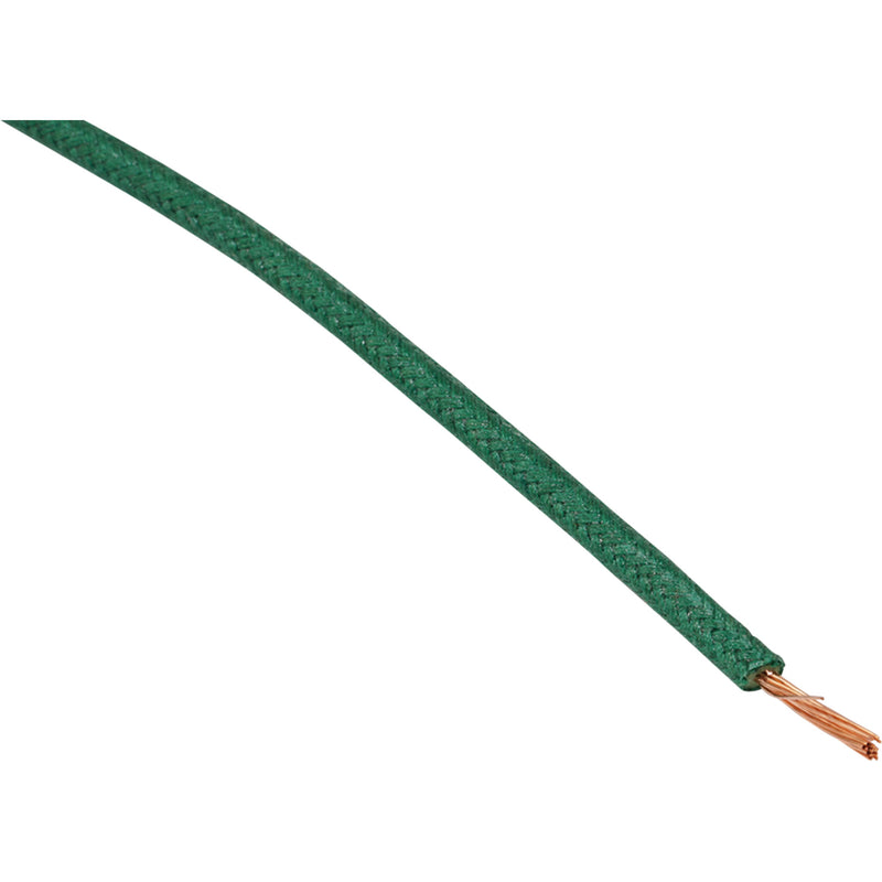 NAMZ 2120-1268 NCBW-8 Fabric-Braided Hook-Up Wire 25' Cloth-Braided Wire Spool - 16 Gauge - Green