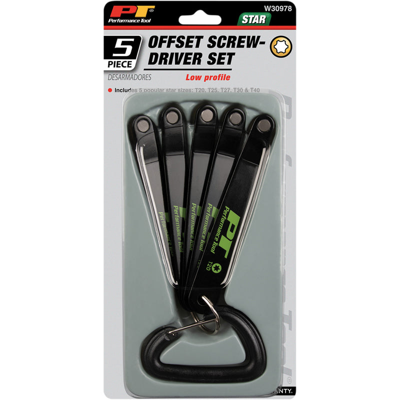 PERFORMANCE TOOL 3850-0525 W30978 Star Driver Set Star Driver - Set - Low Profile