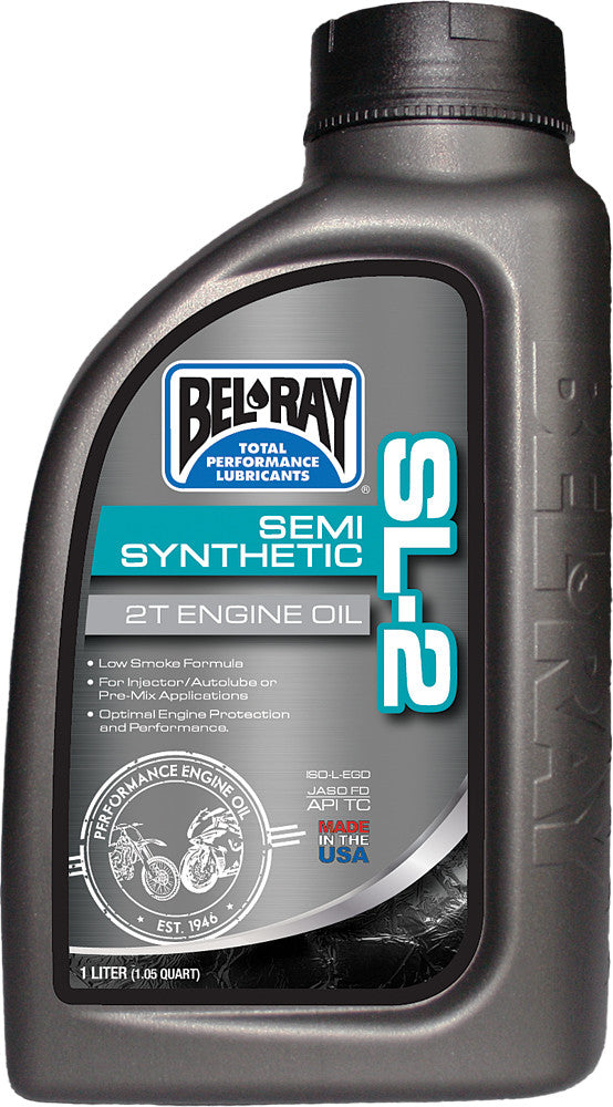 Bel-Ray SL-2 Semi-Synthetic Engine OIL 2T 1L - 99460-B1LW For Ski-Doo Snowmobiles 2002-2019 | Husqvarna Dirt Bikes 2003-2018