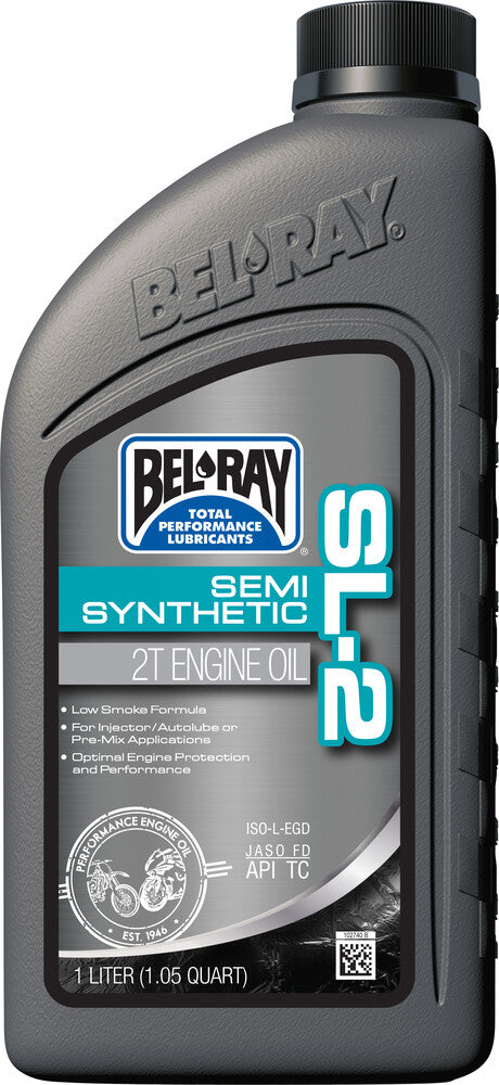 Bel-Ray SL-2 Semi-Synthetic Engine OIL 2T 1L - 99460-B1LW For Ski-Doo Snowmobiles 2002-2019 | Husqvarna Dirt Bikes 2003-2018