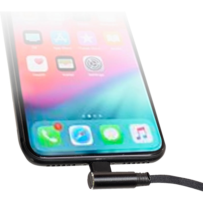 RIDEPOWER 3807-0638 RP90DEGUSBLHT18 90° USB to 90° Lightning Cable charger - single-end - 18"