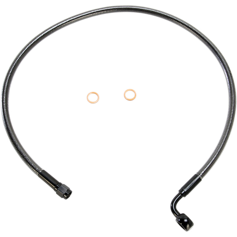 Magnum Shielding Alternate Length Designer Series ABS-Specific Front Brake Line Kit 10 Mm-90° 26" Black Pearl - AS47226 For Harley Breakout 2015-2017