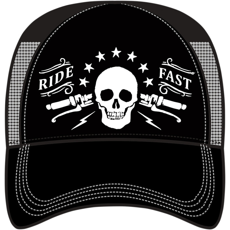 LETHAL THREAT 2501-2843 HT82074 Ride Fast Skull Handlebar Hat black/gray