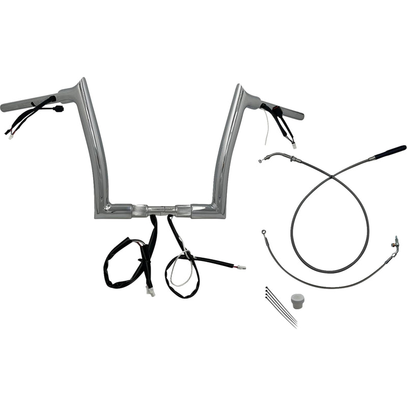 FAT Baggers INC. 1-1/2" EZ Install Pointed Top Handlebar 12" Chrome - 849912 For Harley Road Glide 2023-2026