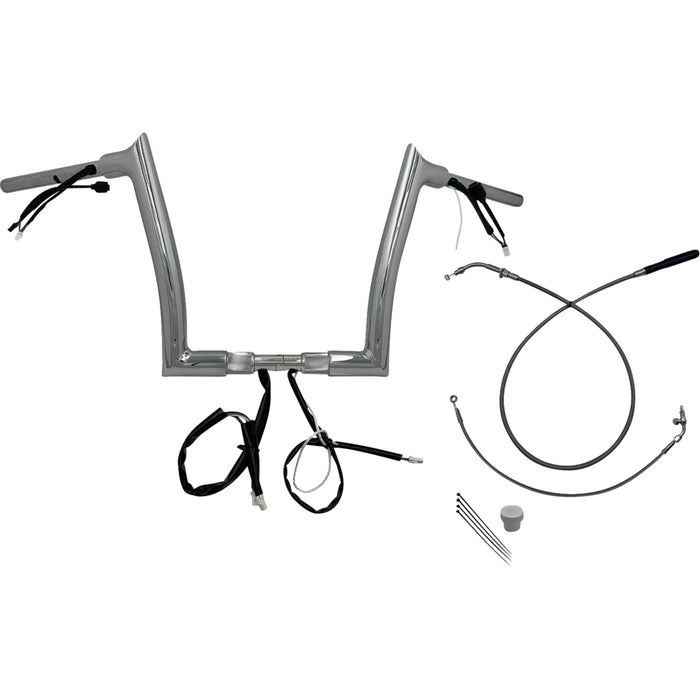FAT BAGGERS INC. 0601-6917 849912 1-1/2" EZ Install Pointed Top Handlebar 12" - chrome
