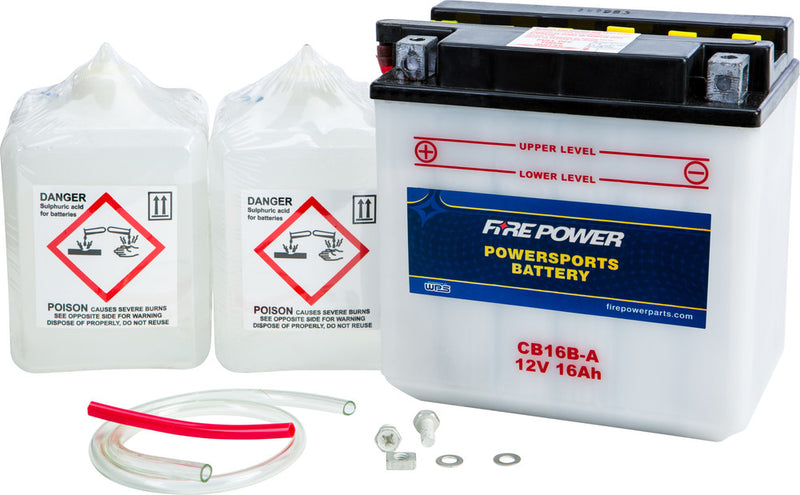 Fire Power Battery W Acid 12V Heavy Duty - CB16B-A Honda VF1000F Interceptor / VF1000F2 / VF1000R 1984-1986
