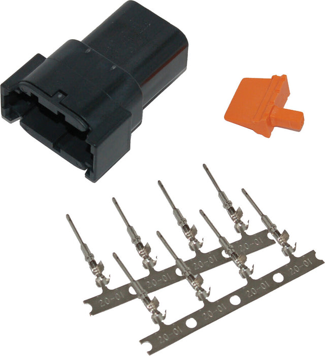 Namz Custom Cycle 850-08044 MDR-8B DEUTSCH DTM 8-PIN BLK RECEPTCL W/8 TRMNLS/WDGLCK HD74108-98BK