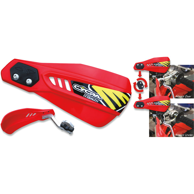 CYCRA 0635-0203 1CYC-0015-32X Stealth Alloy Racer Pack Handguards - Stealth - Red