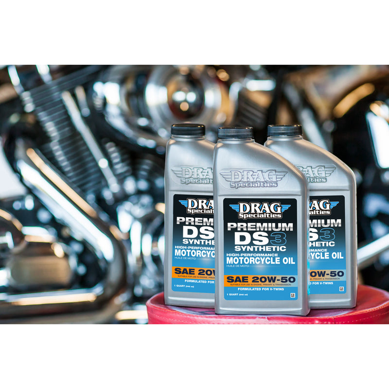 DRAG SPECIALTIES OIL 3601-0775 DS3 Premium Full Synthetic 20W-50 Motorcycle Oil DS3 Synthetic Engine Oil - 20W-50 - 1 U.S. quart