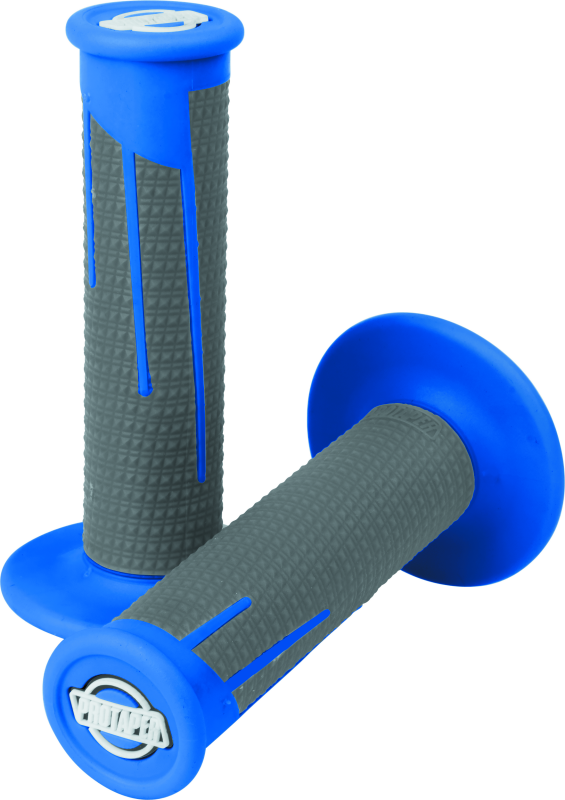 ProTaper 021688 Full Diamond Clamp-on Grips - Blue/dark Gray - Photo - Primary