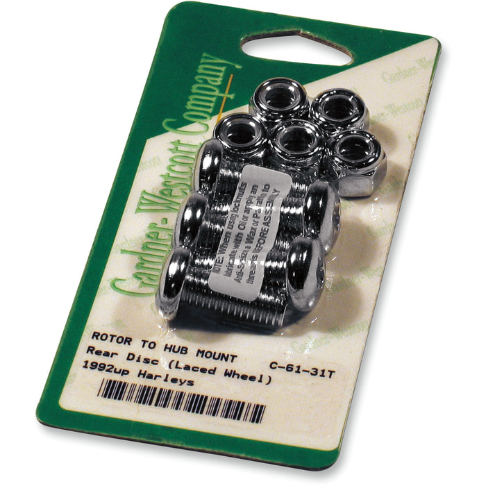 GARDNER-WESTCOTT 2401-0287 C-61-31T Disc Brake Rotor-To-Hub Kit Rotor Bolt Set - Lace - Chrome