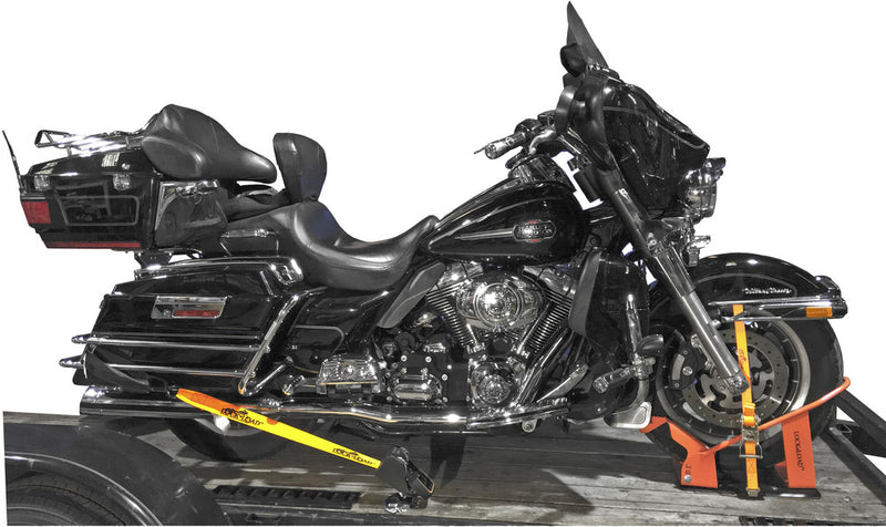 Lock And Load 52-2649 BK1000 MOTORCYCLE COMBO FRONT CHOCK WITH REAR RATCHET TIE STRAPS