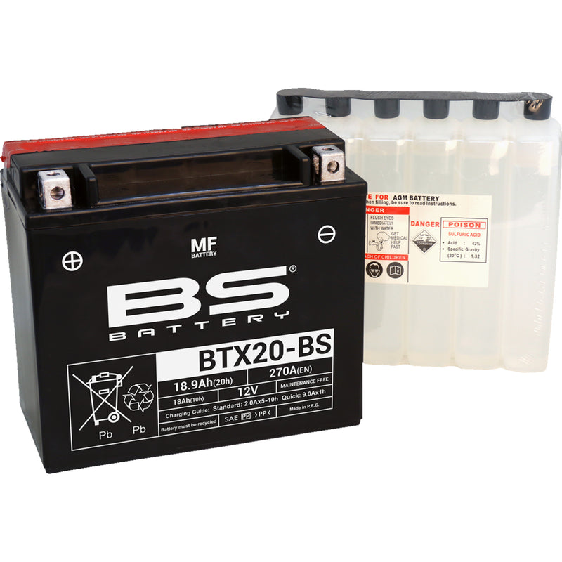 Bs Battery BTX Battery - 300611 For Indian 1999-2003 | Arctic Cat Alterra 2022-2023 | Moto Guzzi Norge 1200 8V / Norge GT8V 2010-2015