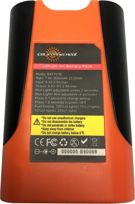 California Heat 472-5060 BAT7V35 7V BATTERY (3500 MAH)