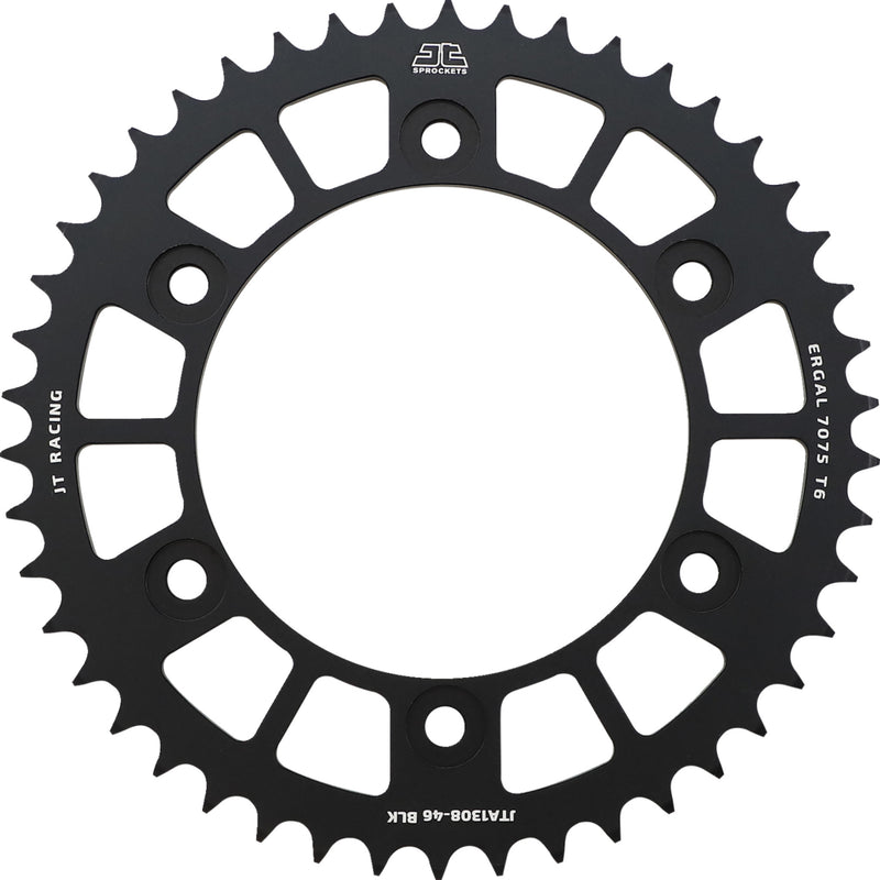 JT SPROCKETS 1211-2560 JTA1308.46BLK RaceLite Aluminum Rear Sprocket Rear Sprocket - Honda - Black - 46 Tooth