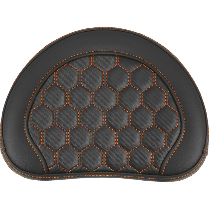 SADDLEMEN 0822-0580 051349ORA RoadSofa™ Sissy Bar Pad - Honeycomb - Orange Stitching