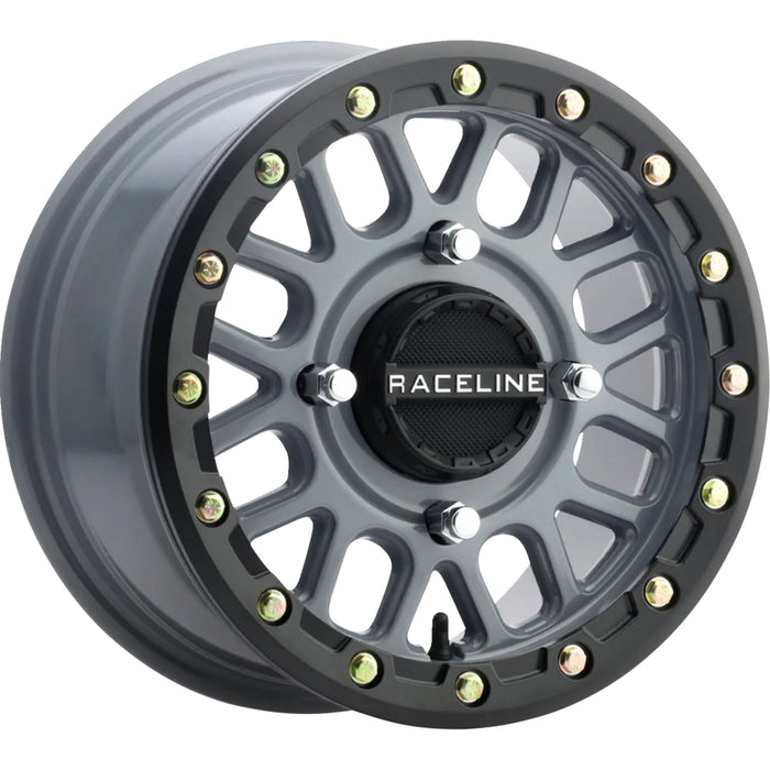 RACELINE WHEELS 0230-1488 A93SG-56037+40 Podium Beadlock Wheel Wheel - Podium - Beadlock - Front/Rear - Stealth Gray - 15x6 - 4/137 - 5+1 (+40 mm)