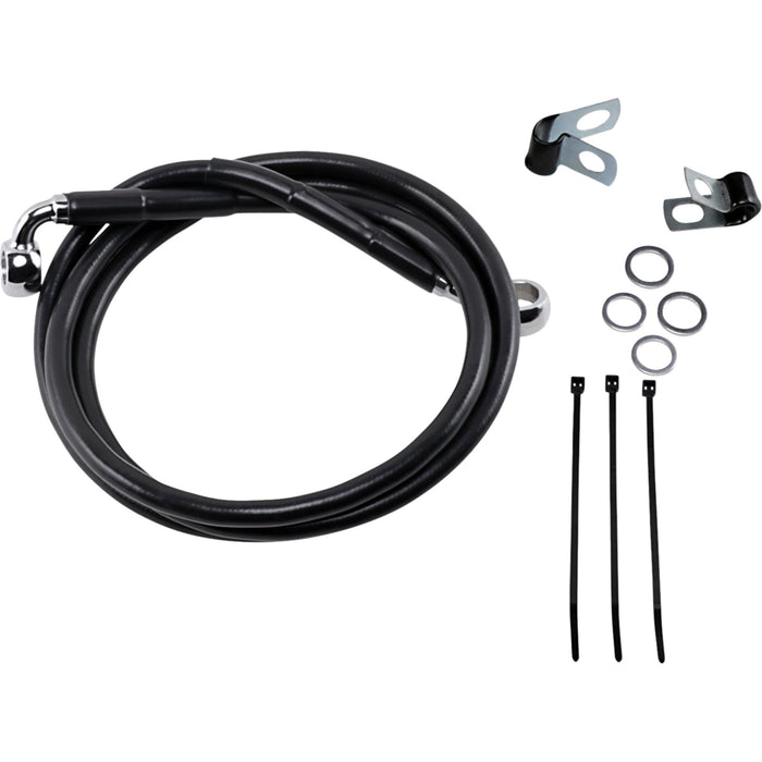 DRAG SPECIALTIES Extended Length Black Vinyl Brake Line Kit Front - '99-'07 FXST