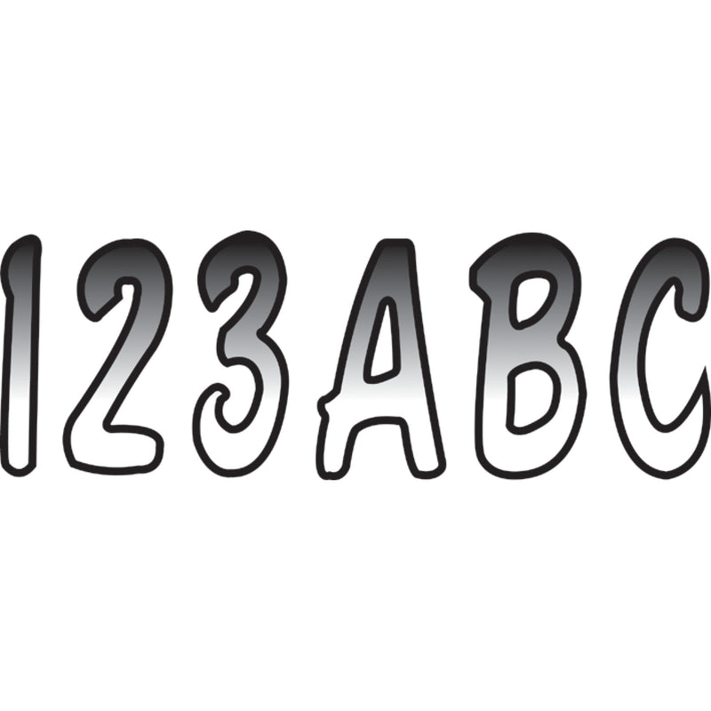 HARDLINE WHBKG200 WHBKG200 Watercraft ID Kit I.D. Sticker Kit - 200 Series - White/Black Gradation