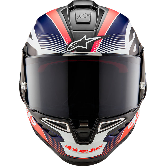 ALPINESTARS Supertech R10 Team Helmet - Matte Black/Carbon Red Fluo/Blue