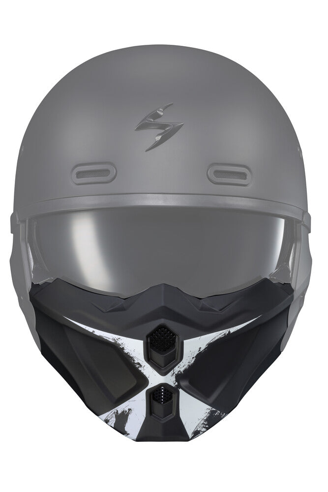 scorpion covert x helmet stores Open-Face Cement Grey / 2XL and 1/2 mode Scorpion Covert-X Mask