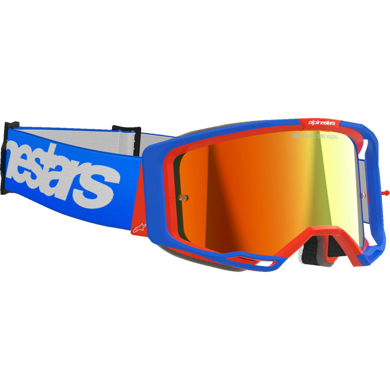 ALPINESTARS GOGGLES 2601-3774 5101325-7303 Vision 8 Wordmark Goggle Vision 8 Goggle - Wordmark - Blue/Orange - Red Mirror