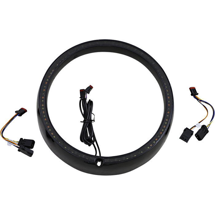 CUSTOM DYNAMICS 2001-2309 PB-7TR-SEQ-1B ProBEAM® Turn Signal Ring Trim - Sequential Trim Ring - Black