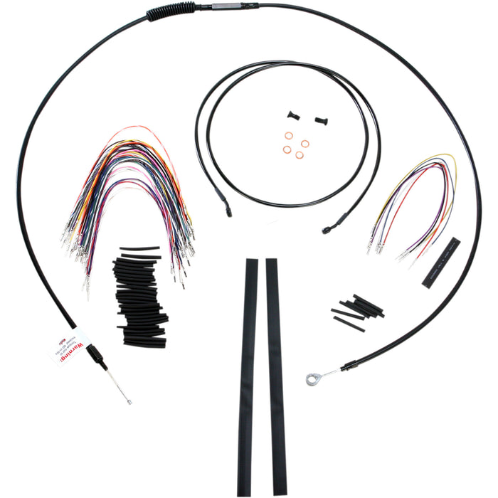 BURLY BRAND 0610-0761 B30-1100 Complete Black Vinyl Handlebar Cable/Line Kit for Ape Hanger Handlebars - 15"