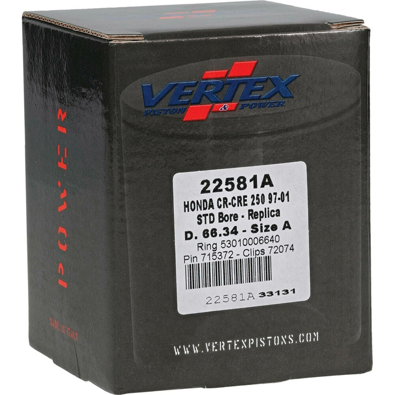 Vertex Piston Kit Cast 66.34/Standard - 22581A Honda CR250R 1997-2001