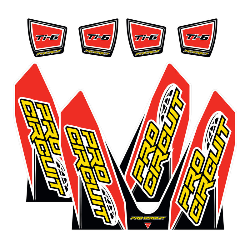 Pro Circuit 794-9052 DC14TI6-CRF TI-6 WRAP/END CAP DECALS REPLACEMENT MUFFLER STICKERS