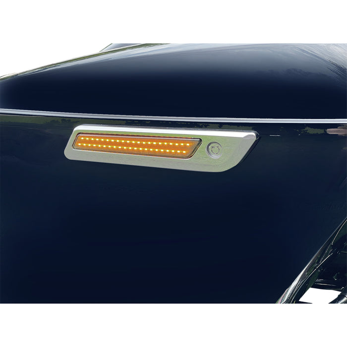 CUSTOM DYNAMICS 2040-2870 CD-SBL-DC-SC Saddlebag Latch Dual Color Accent Lights - Smoke - Chrome