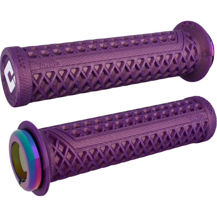 ODI 0630-3348 D33VNIP-OS Vans v2.1 Lock-On Grips pwc - purple/oil slick