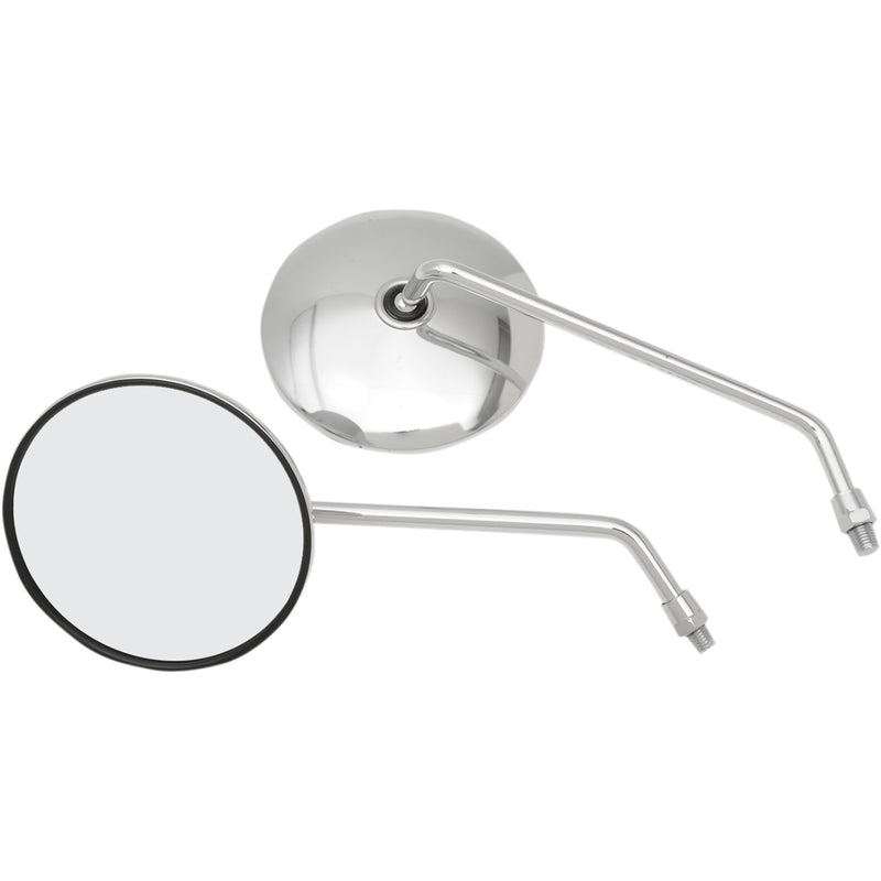 EMGO 0640-1039 20-37410 Yamaha Classic Chrome Mirror Mirrors - Classic - OE Replacement - Side View - Round - Chrome - Left/Right